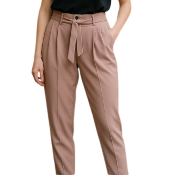 DYNAMITE Exposed Button Fly Tied Waist Dress Pants  Lilac Pink High Waist 6 - Picture 1 of 11